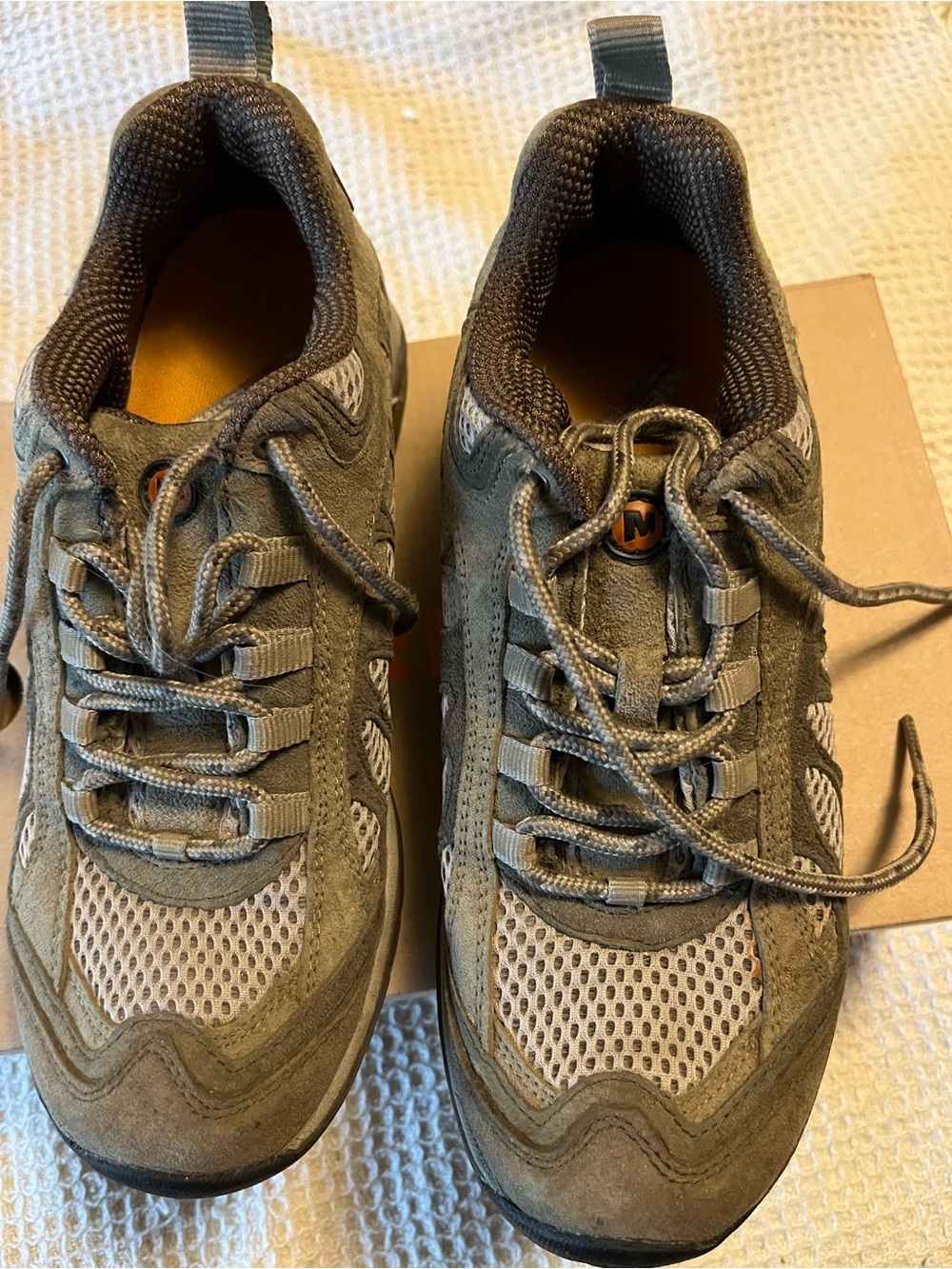 Merrell Women’s  Casual Mesh & Suede Walking Sneakers - Olive/Tan-